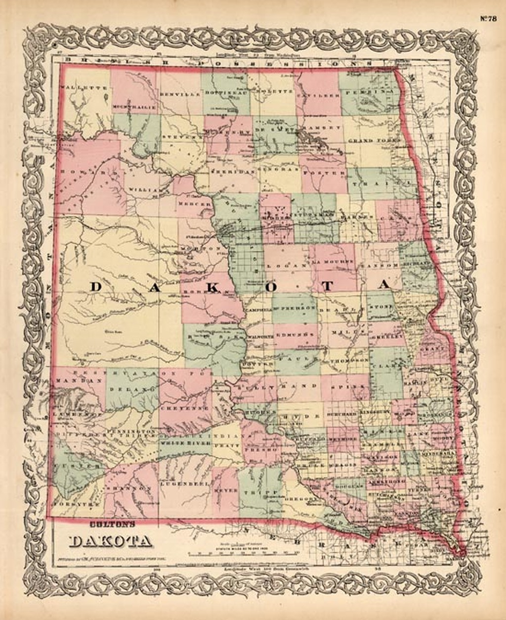 Colton's Dakota Barry Lawrence Ruderman Antique Maps Inc.