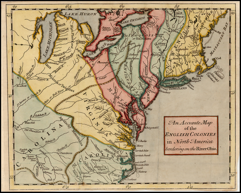 An Accurate Map of the English Colonies in North America Bordering on