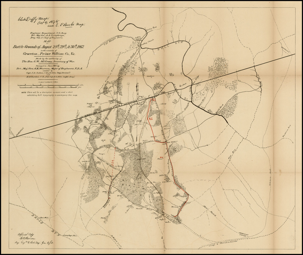 Battle Grounds In Virginia Map Map of BattleGrounds of August 28th, 29th, & 30th, 1862 in the