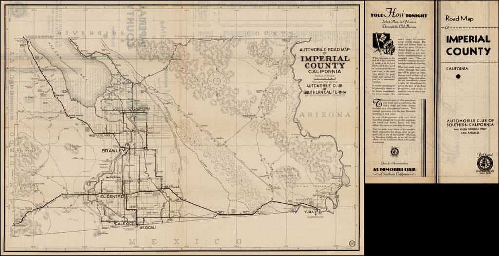 Automobile Road Map of Imperial County California Barry Lawrence