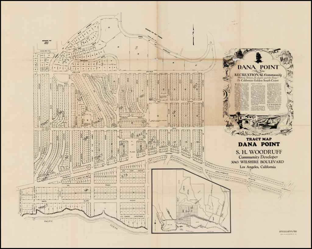 Tract Map Dana Point S.H. Woodruff Community Developer Barry Lawrence