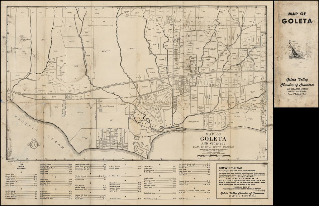 Map of Goleta and Vicinity Santa Barbara County California Barry