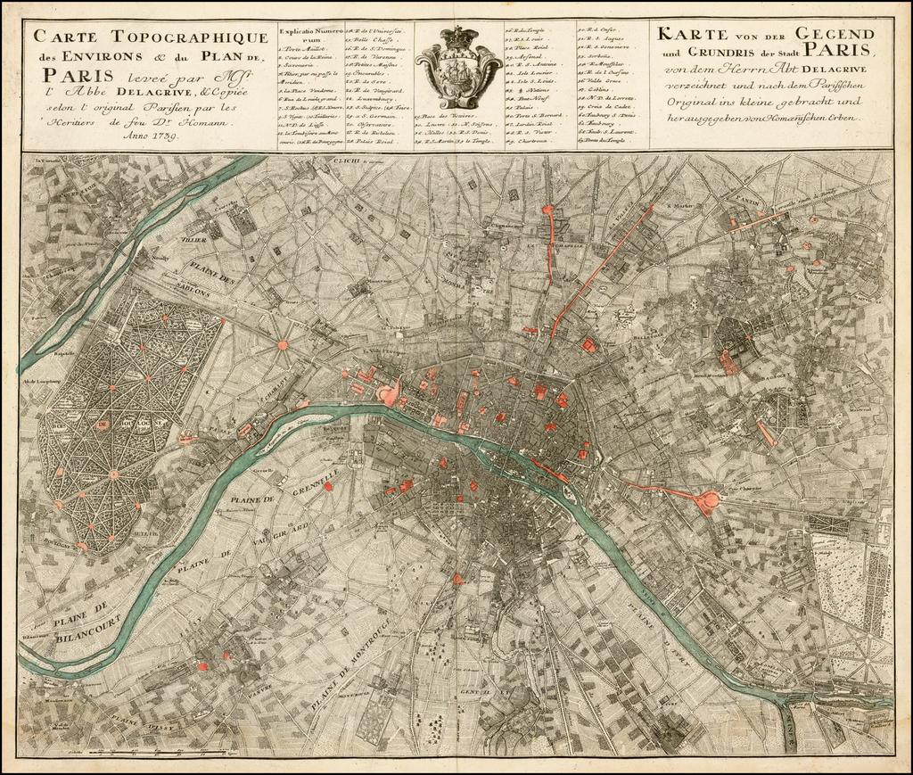 Les Défis De Voyager À Paris Carte Topographique des Environs & du Plan de Paris levee par Mr. l