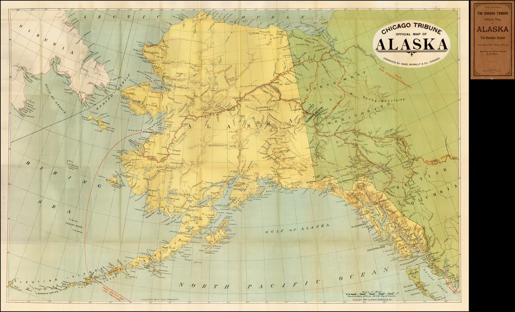 The Chicago Tribune Official Map of Alaska The Klondike District and