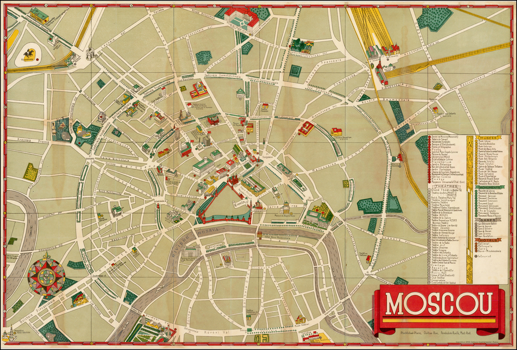 [Pictographic Map of Moscow] Moscou. Barry Lawrence Ruderman Antique