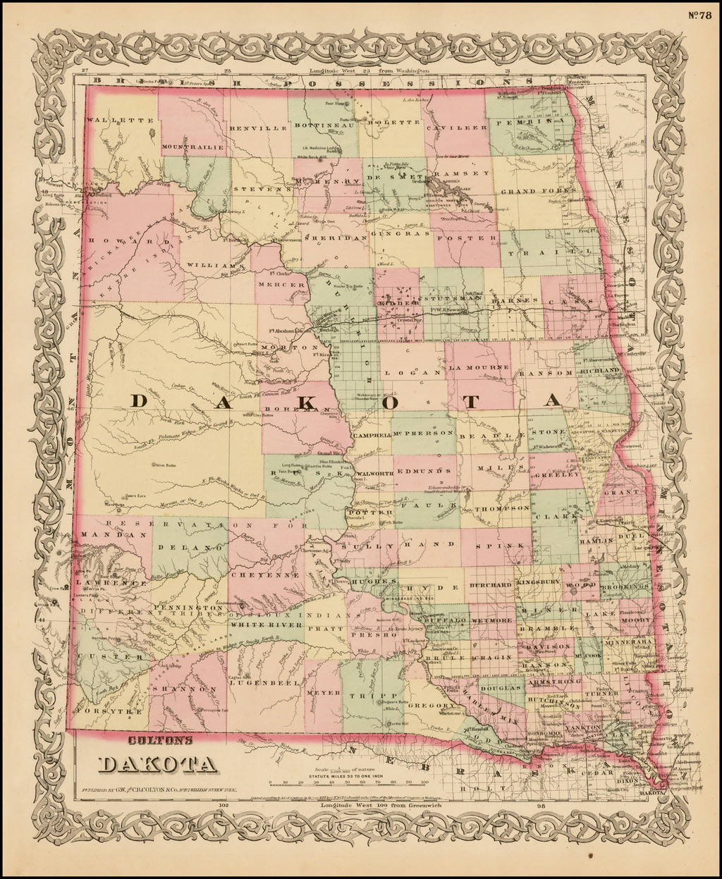 Colton's Dakota Barry Lawrence Ruderman Antique Maps Inc.
