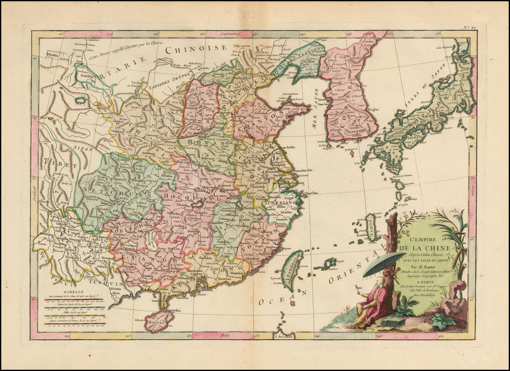 Carte Ancienne Chine L'Empire de la Chine d'après l'Atlas Chinois avec les Isles du Japon
