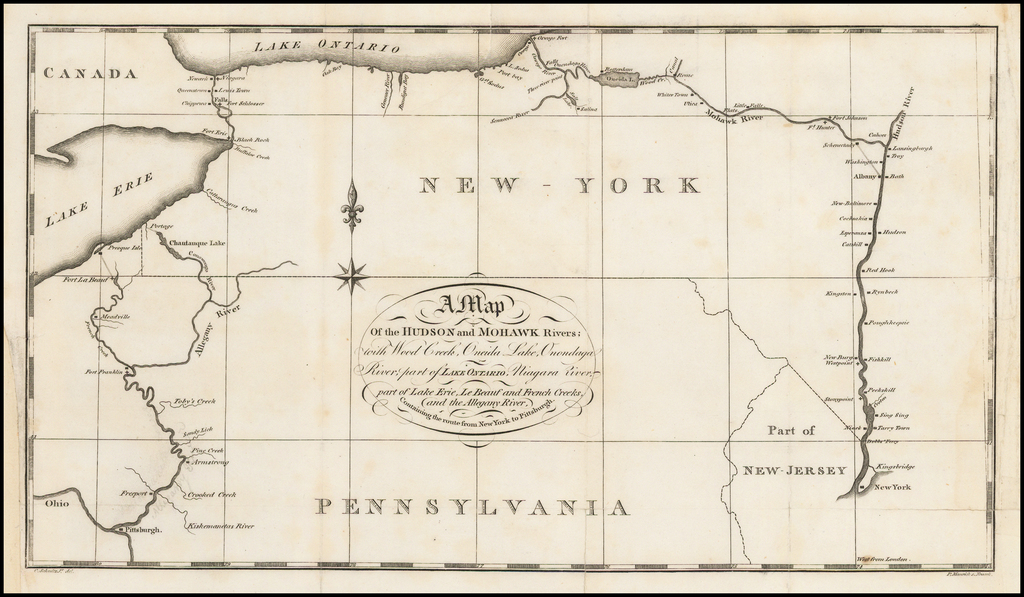A Map of the Hudson and Mohawk Rivers; with Wood Creek, Oneida Lake