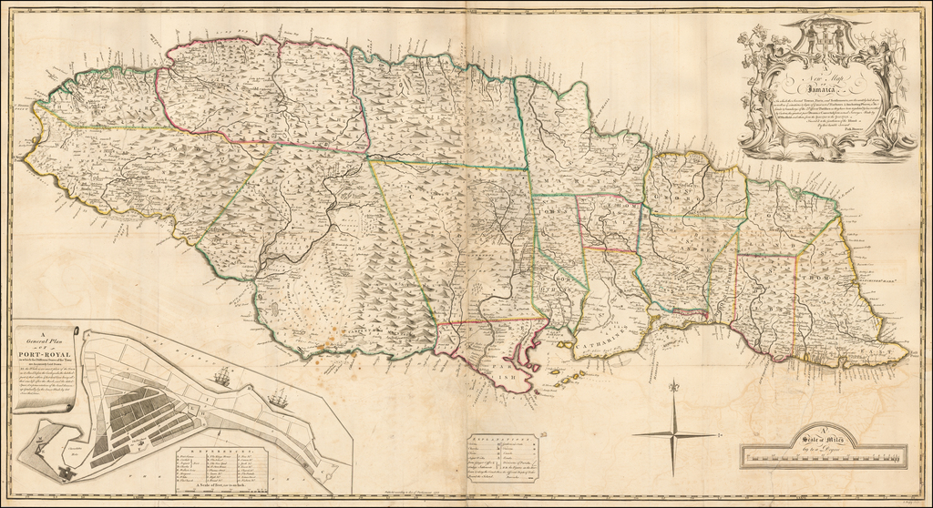 A New Map of Jamaica. In which the Several Towns, Forts, and