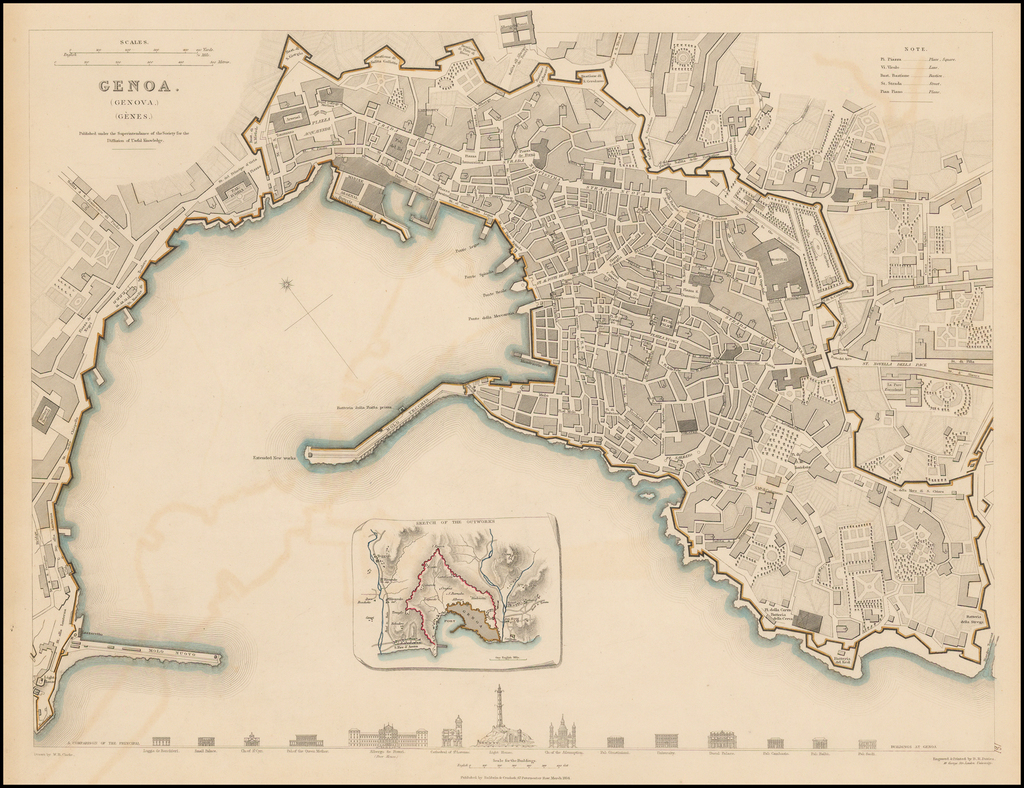 Genoa (Genova) (Genes) Barry Lawrence Ruderman Antique Maps Inc.