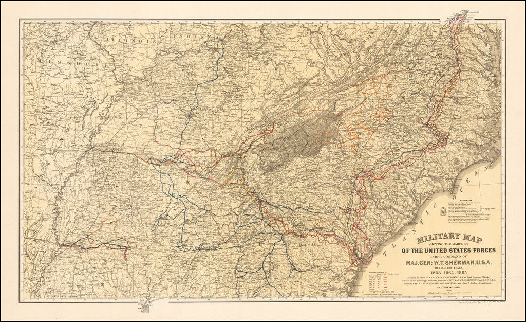 Military Map Showing the Marches of the United States Forces Under