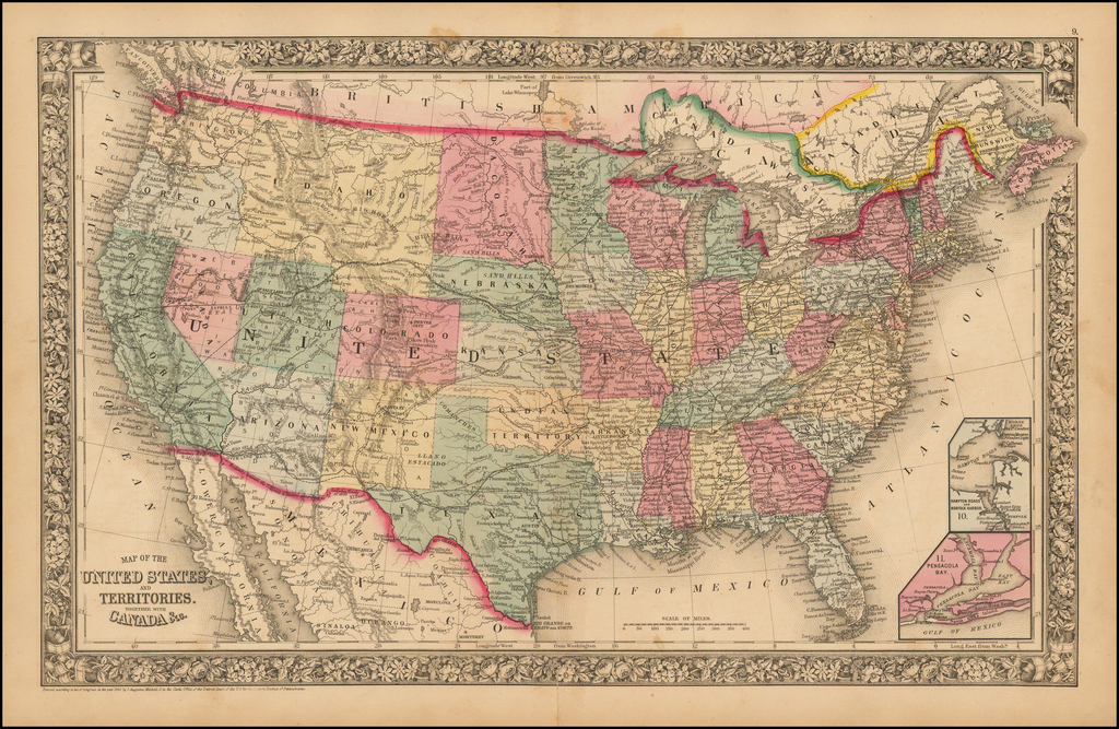 Map of the United States And Territories, Together with Canada &c. [Shows Massive Idaho