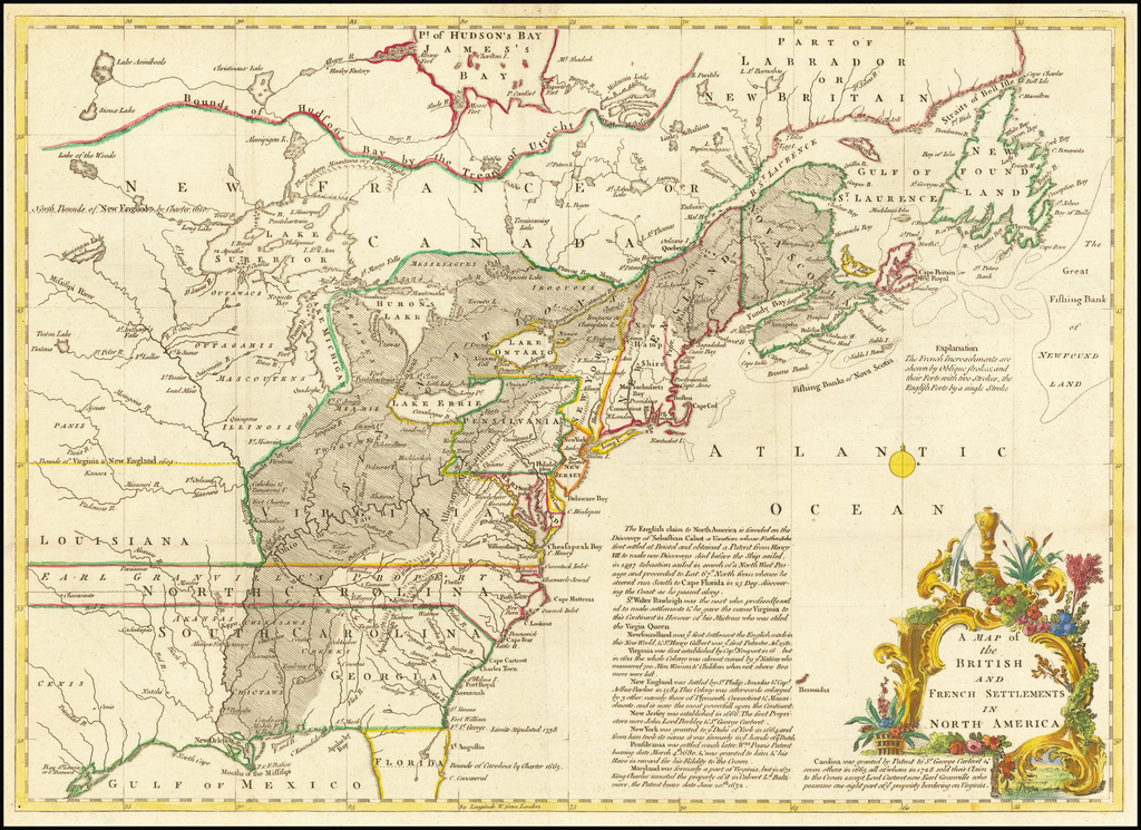 A Map of the British and French Settlements in North America Barry
