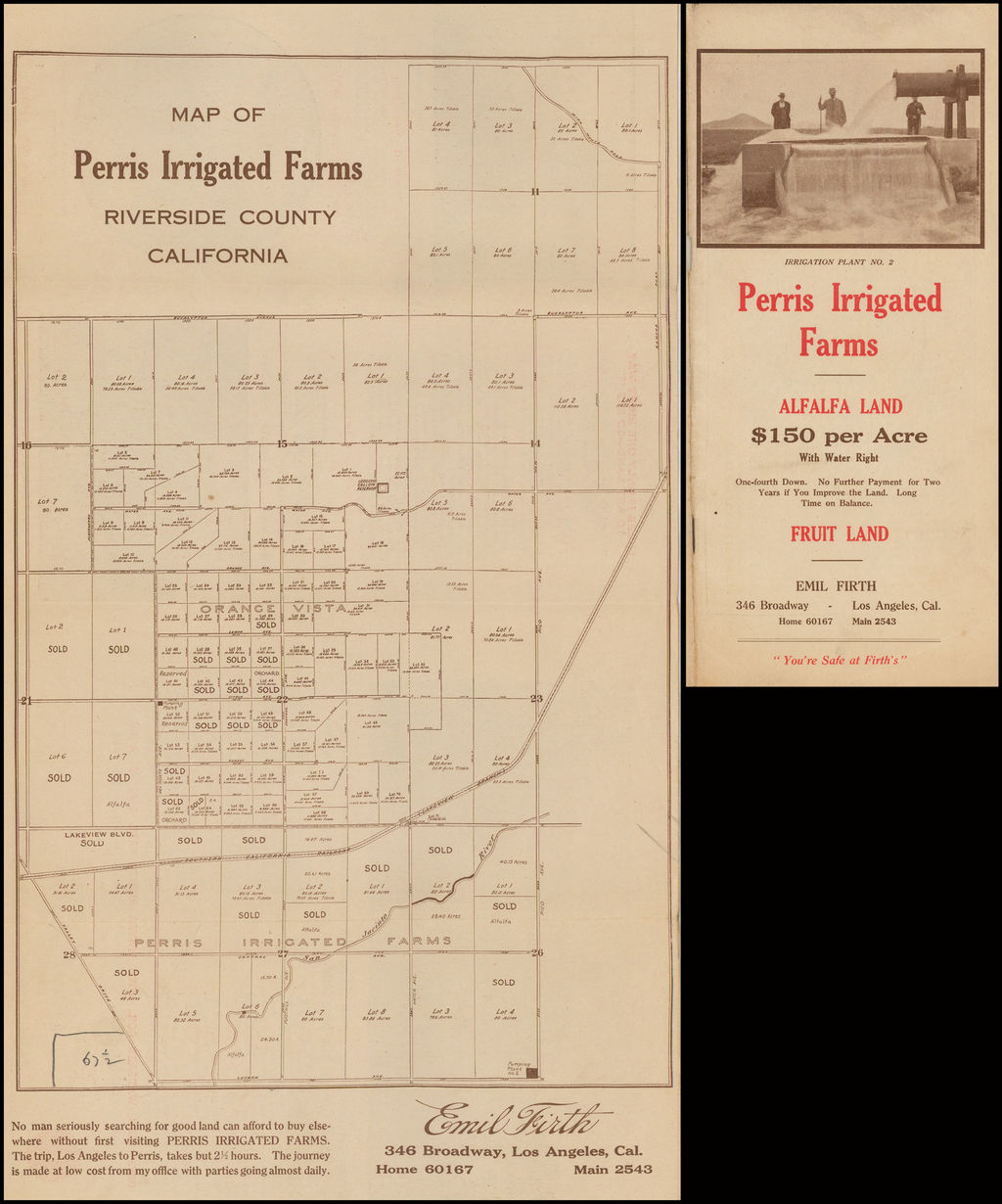 Map of Perris Irrigation Farms Riverside County California (in Perris Irrigated Farms
