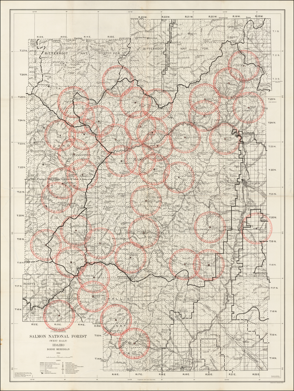 Salmon National Forest (West Half) Idaho . . . 1934 Barry Lawrence