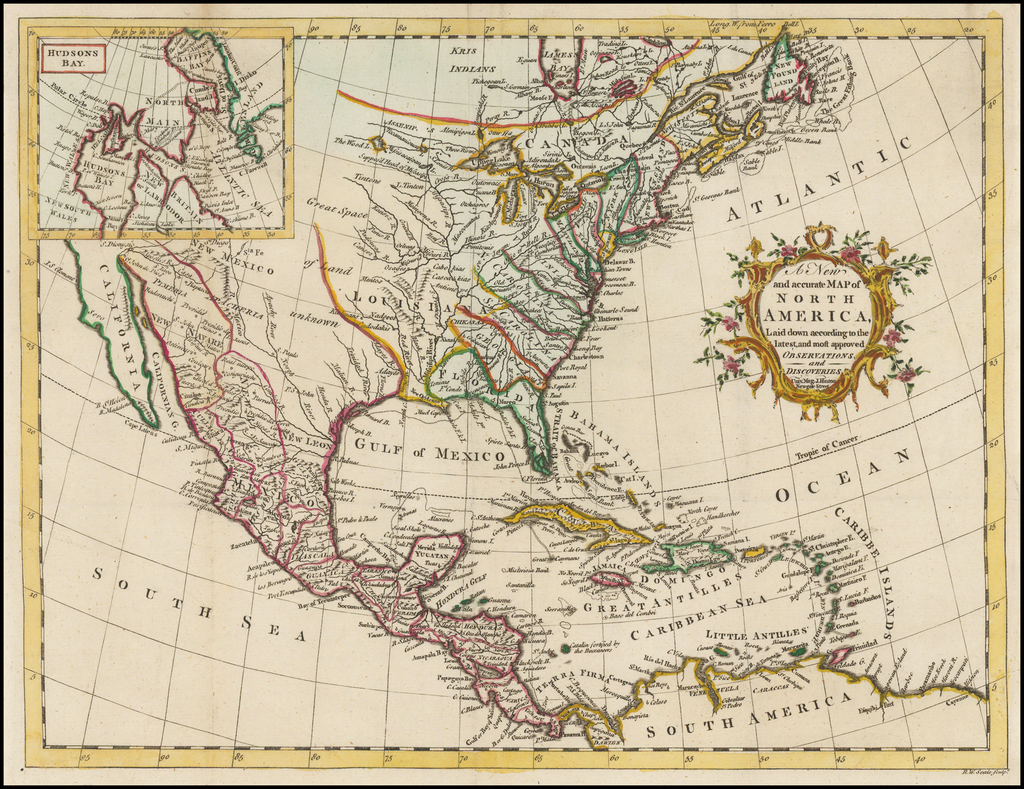 A New and Accurate Map of North America, Laid down according to the