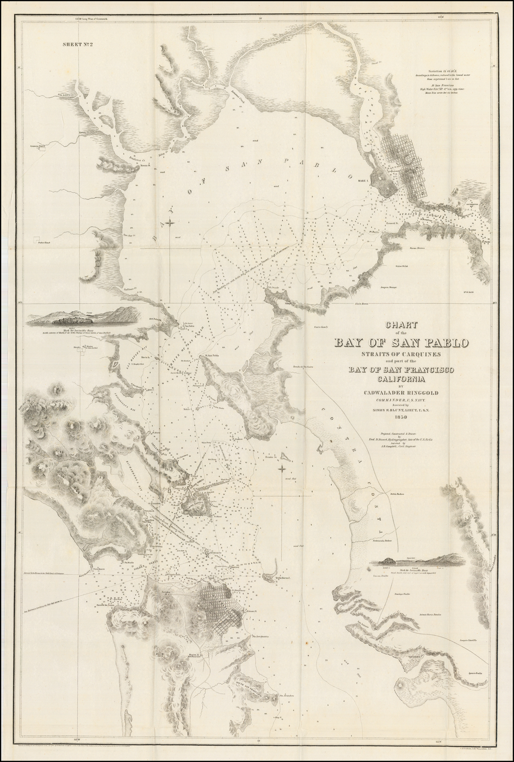 Historic Map San Francisco, CA 1851 World Maps Online