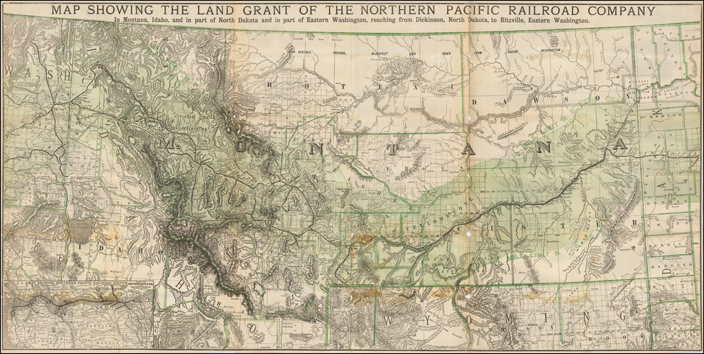 Map Showing The Land Grant of the Northern Pacific Railroad Company In