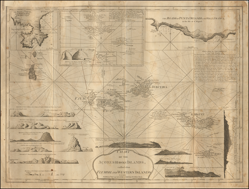 Chart of the Acores (Hawks) Islands, called also Flemish and Western