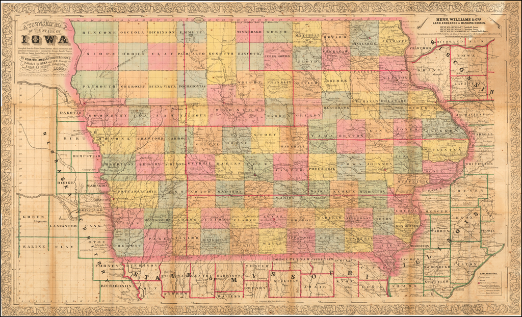 A Township Map of the State of Iowa Compiled from the United States