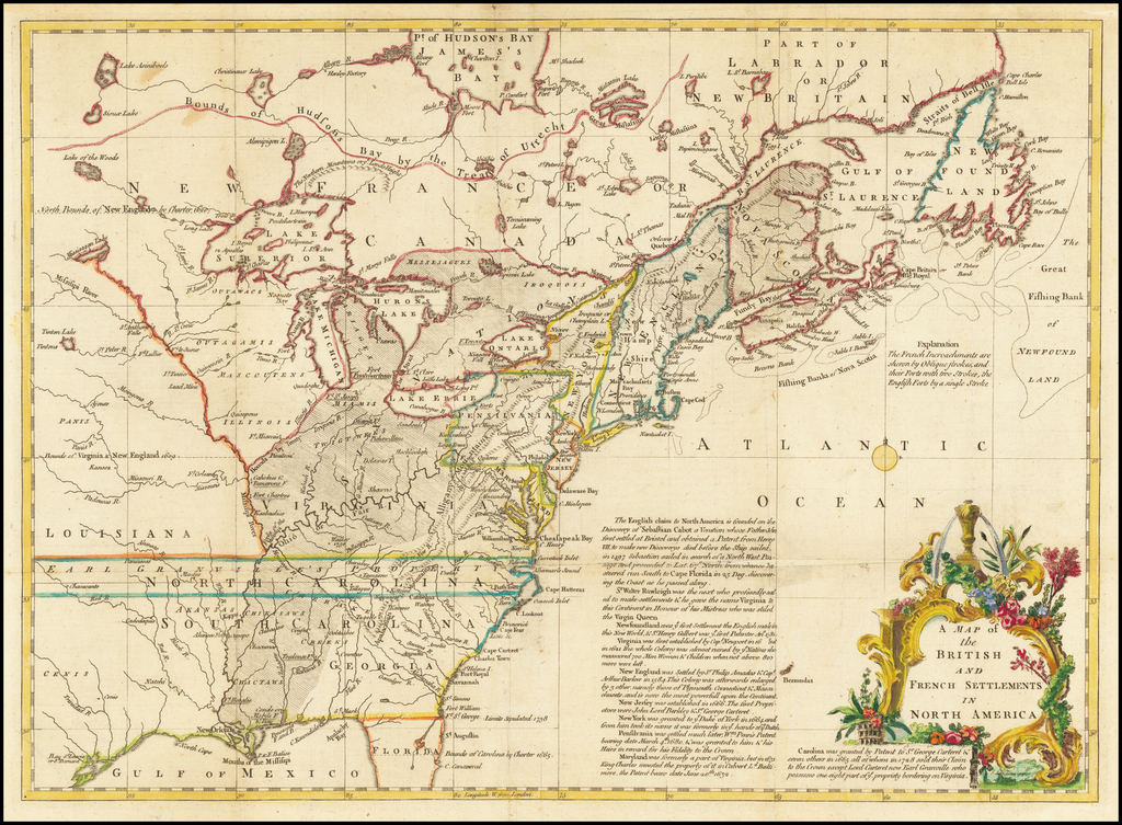 A Map of the British and French Settlements in North America Barry