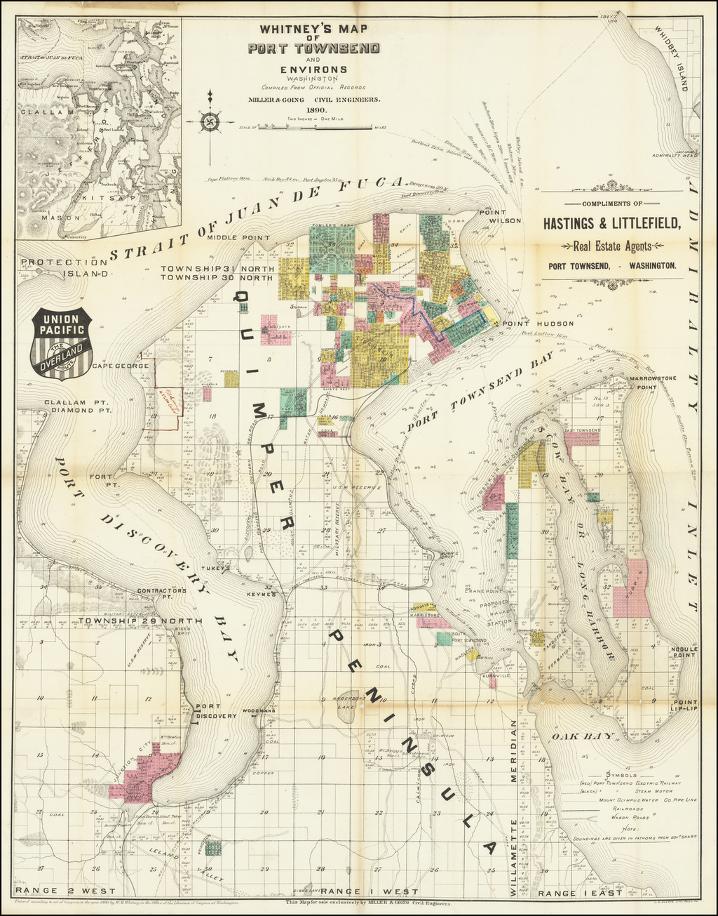 Whitney's Map of Port Townsend and Environs Washington Compiled From