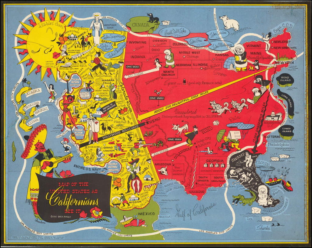 Map of the United States as Californians See It. Barry Lawrence