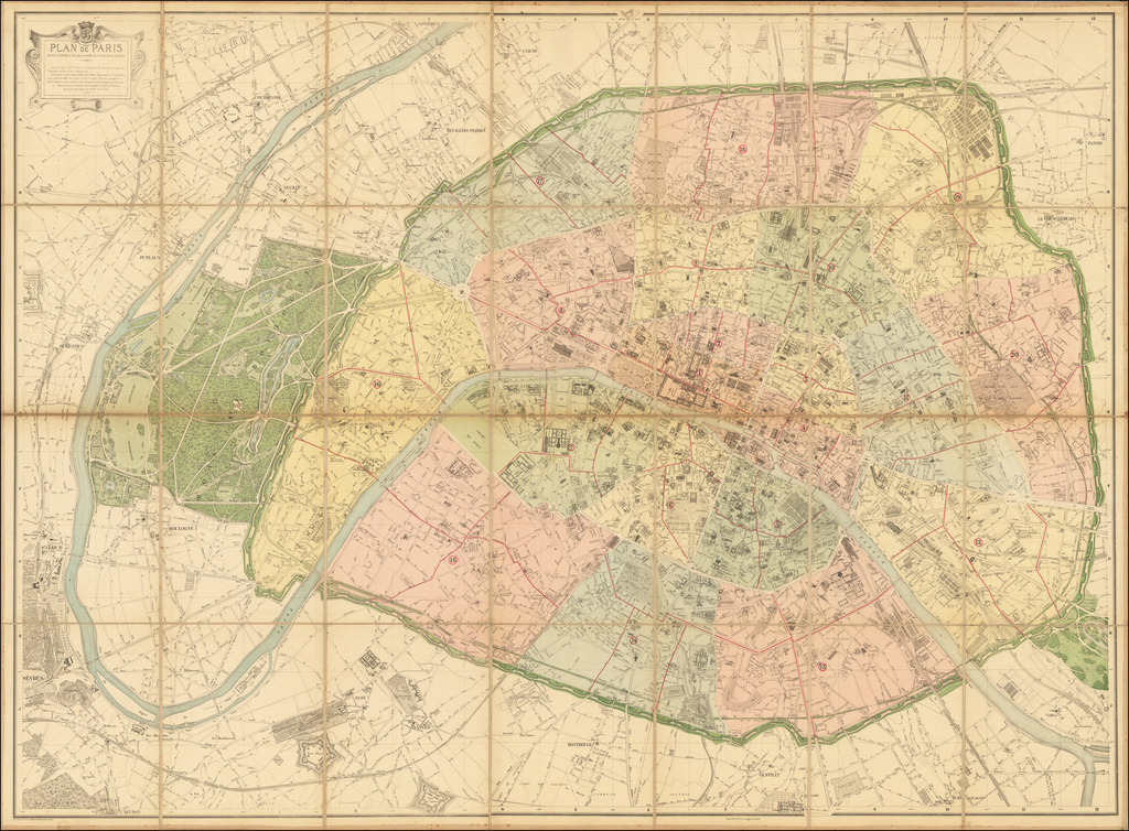 Pain Points Plan de Paris Reduit a l'Echellee de 1/10,000 D'Apres Le Gd. Plan En 21
