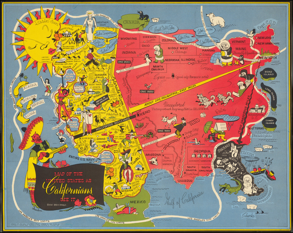 Map of the United States as Californians See It. Barry Lawrence