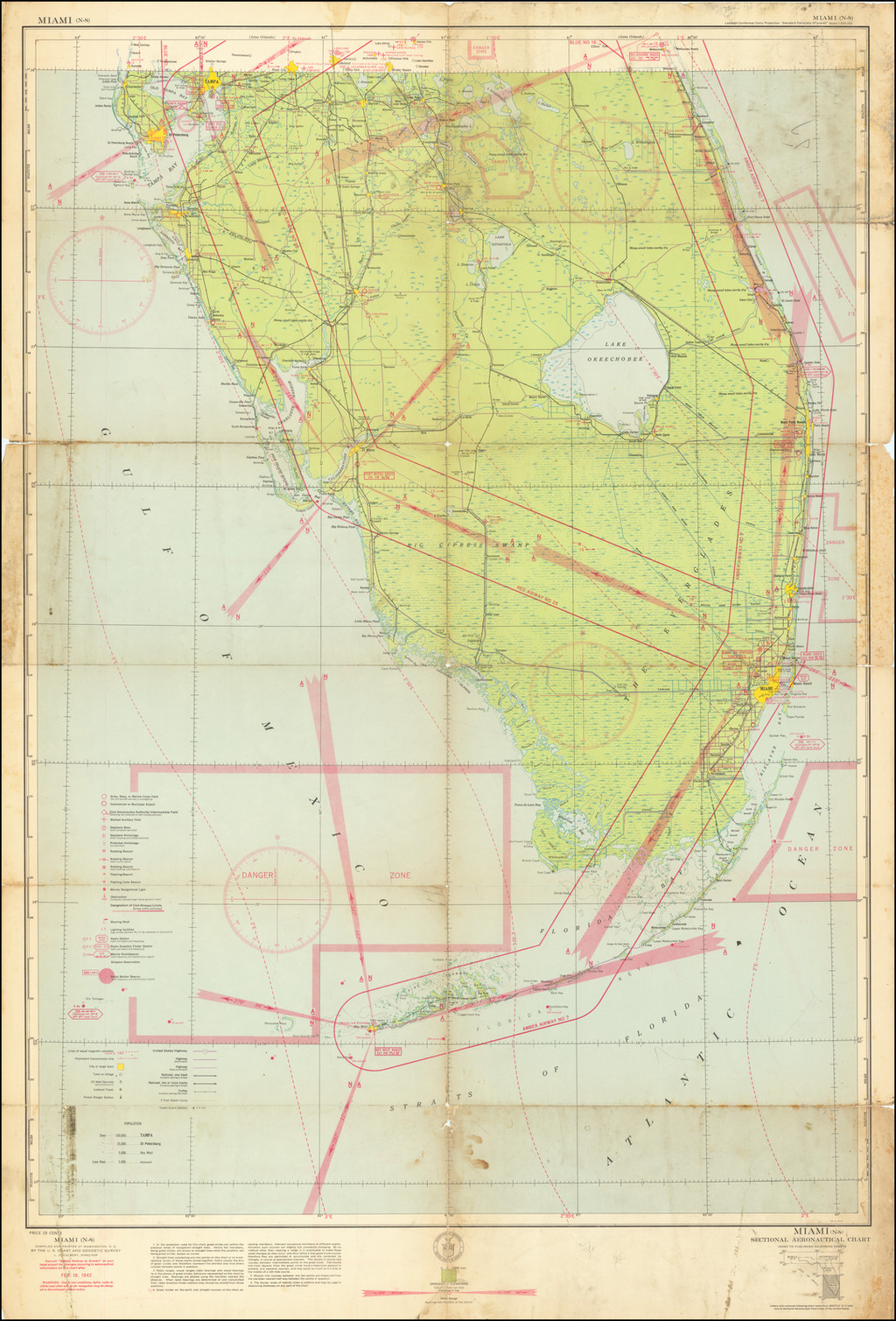 Aeronautical Map Of Florida [South Florida] Miami. . . Sectional Aeronautical Chart Barry