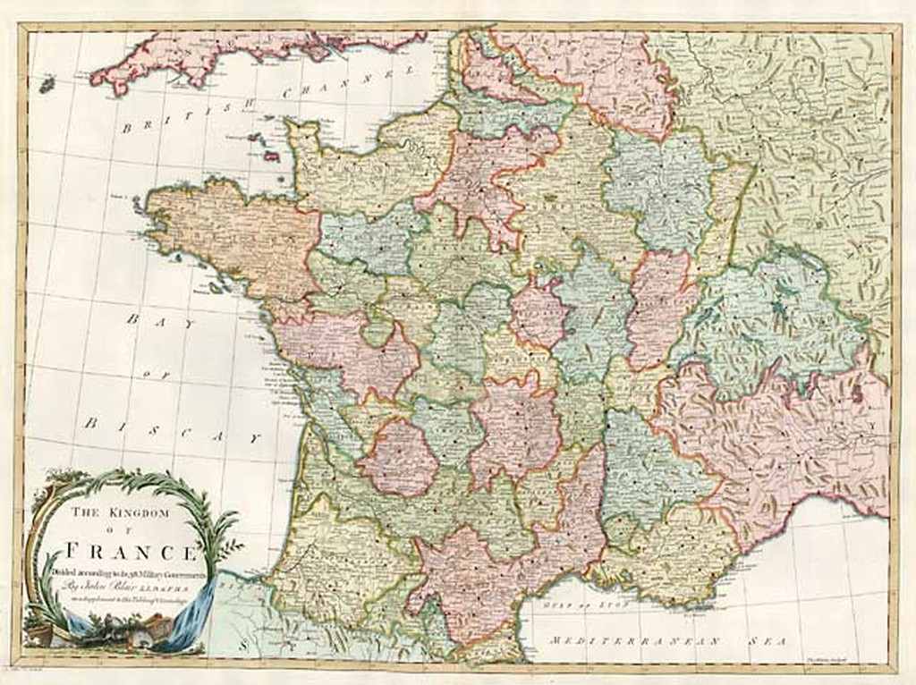 The Kingdom of France Divided according to its 38 Military Governments