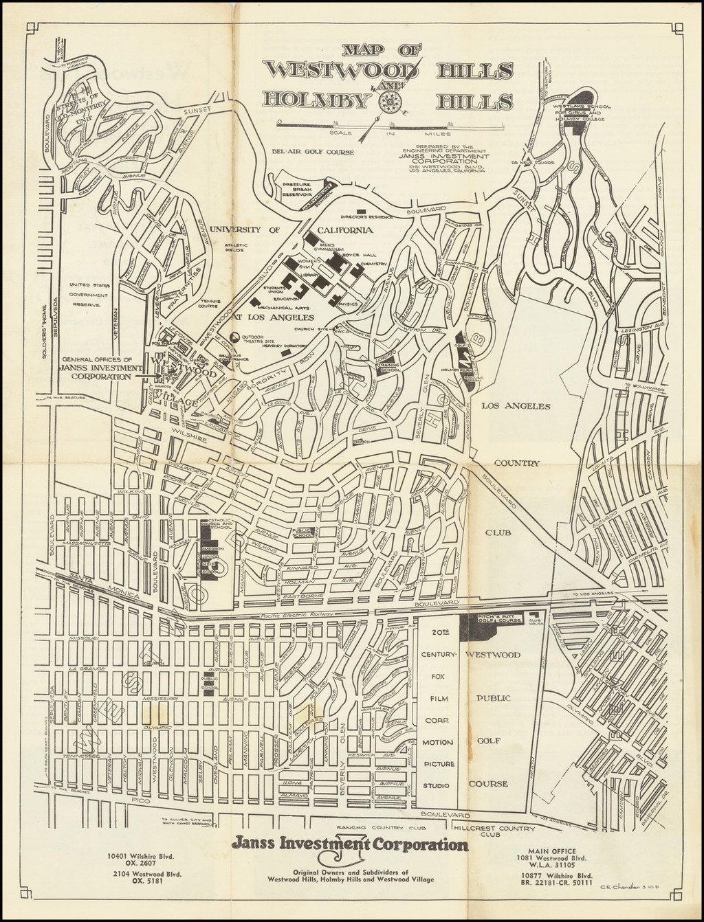 Map of Westwood Hills and Holmby Hills Barry Lawrence Ruderman