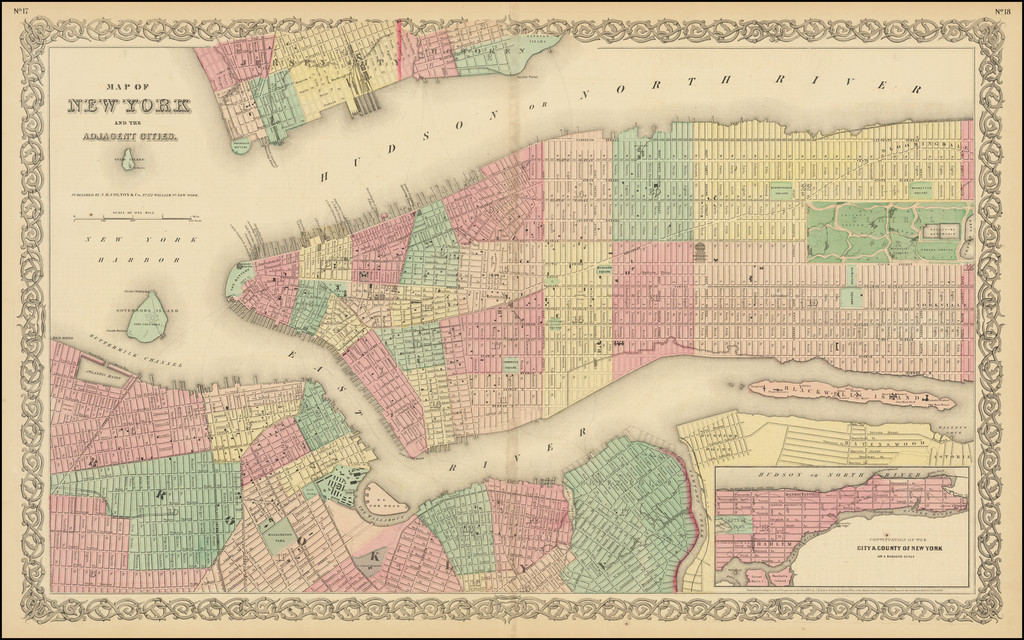 Colton's Map of New York And the Adjacent Cities Barry Lawrence