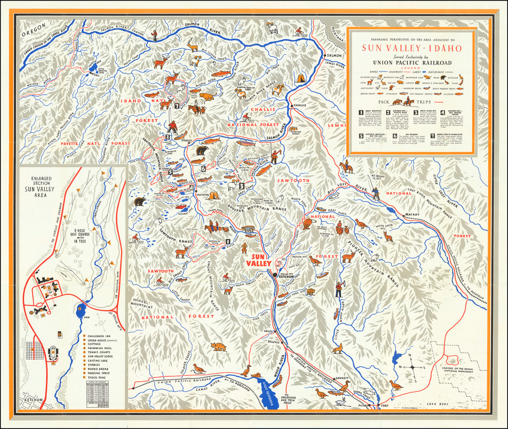 (Sun Valley Idaho) Panoramic Perspective of the Area Adjacent To Sun