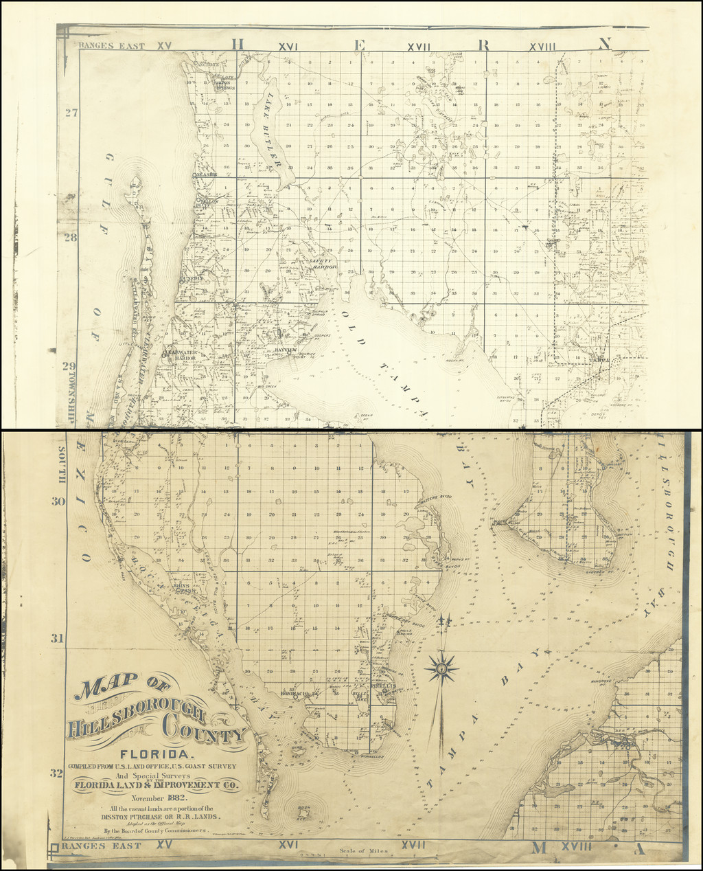 Map of Hillsborough County Florida. Compiled From U.S. Land Office, U.S