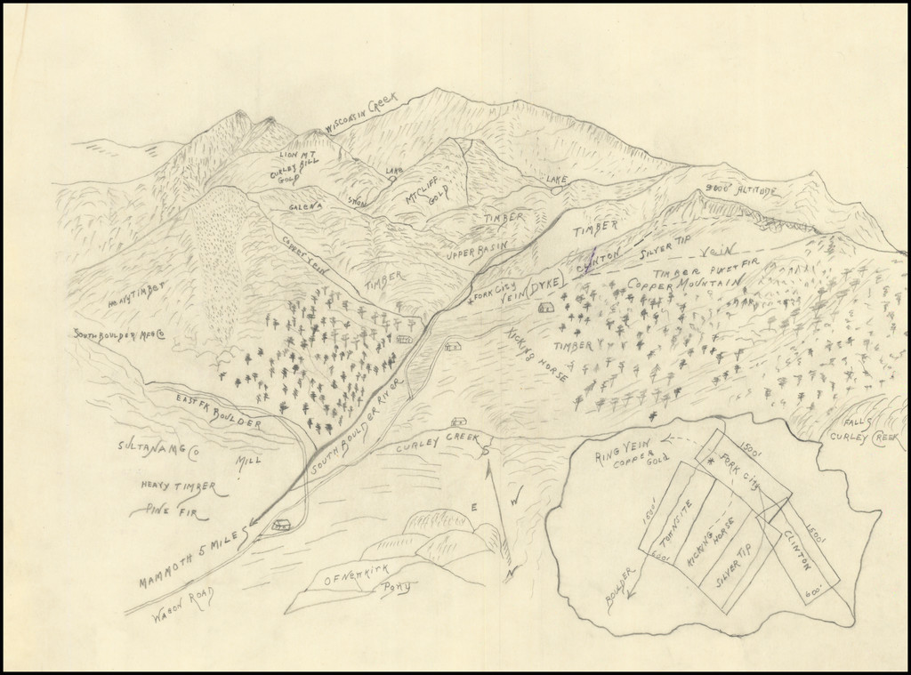 [Montana Gold Mining Map / Tobacco Root Mountains] Barry Lawrence