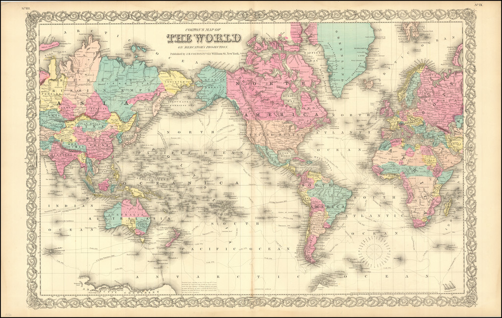 Colton's Map of the World on Mercator's Projection Barry Lawrence