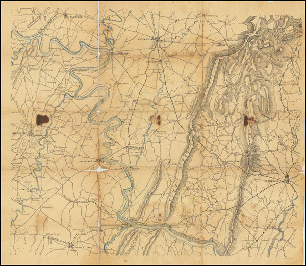 (Civil War) [Printed field map of Sharpsburg or Antietam, Harper's