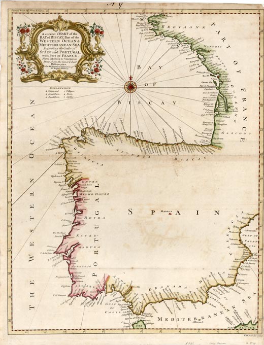 A correct Chart of the Bay of Biscay, Part of the Western Ocean & Mediterranean Sea Describing