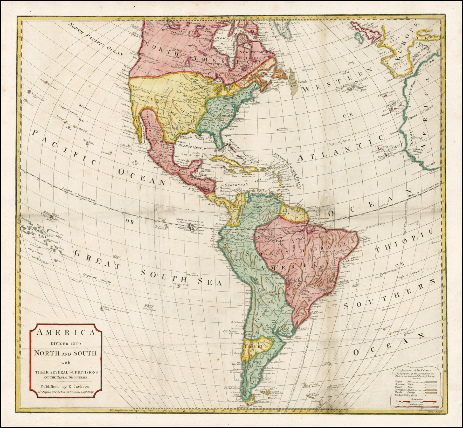 America Divided Into North and South with Their Several