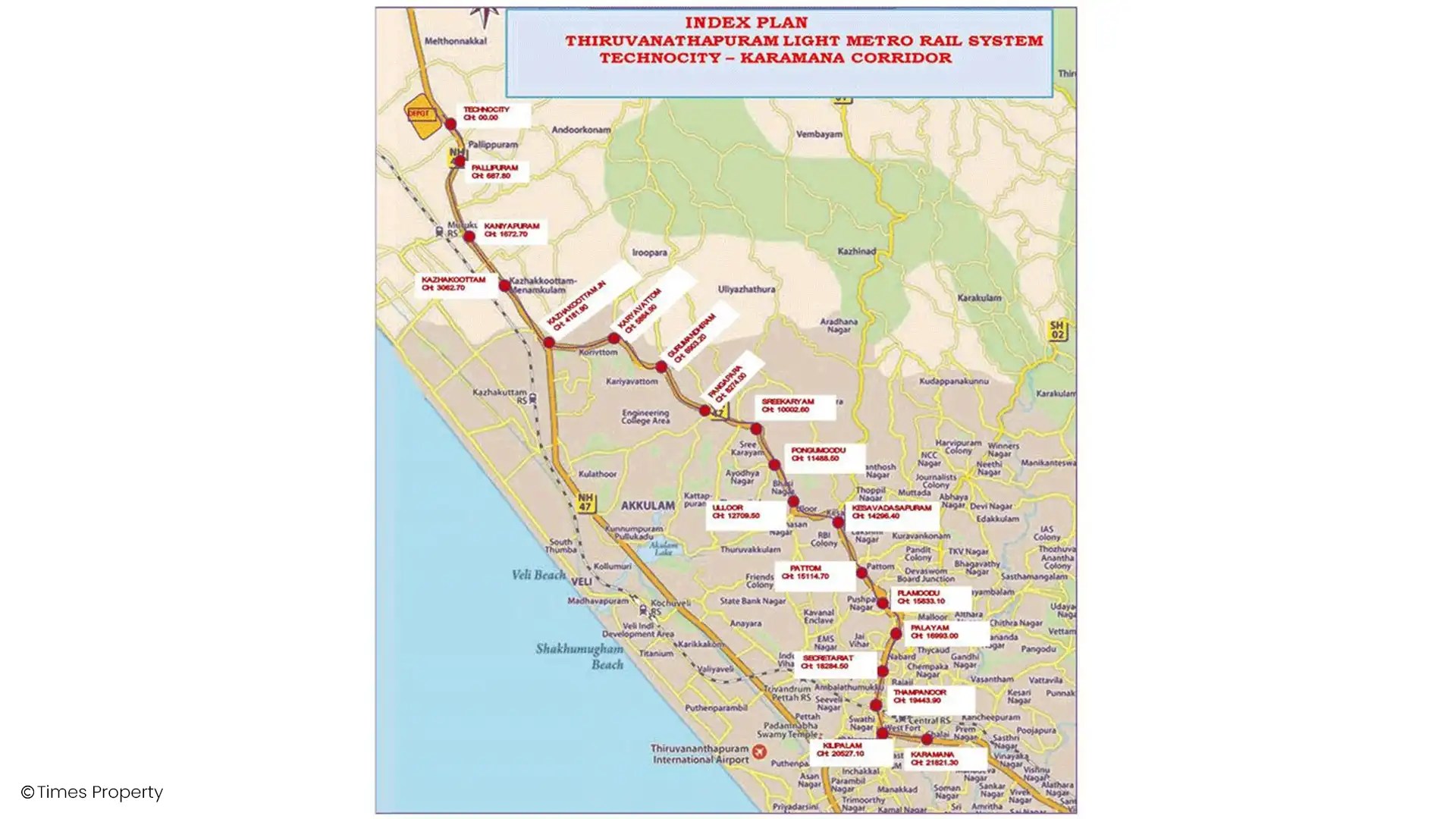Trivandrum Metro Cost, Project Details, Map & Stations Along The Light