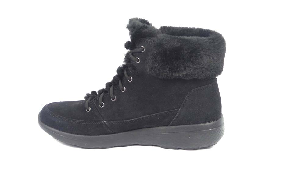 Skechers On the Go Water Resistant Suede Boots Winter Chill Black eBay