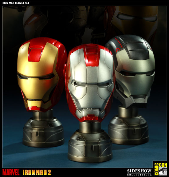 Set de 3 cascos de Iron Man a escala 13
