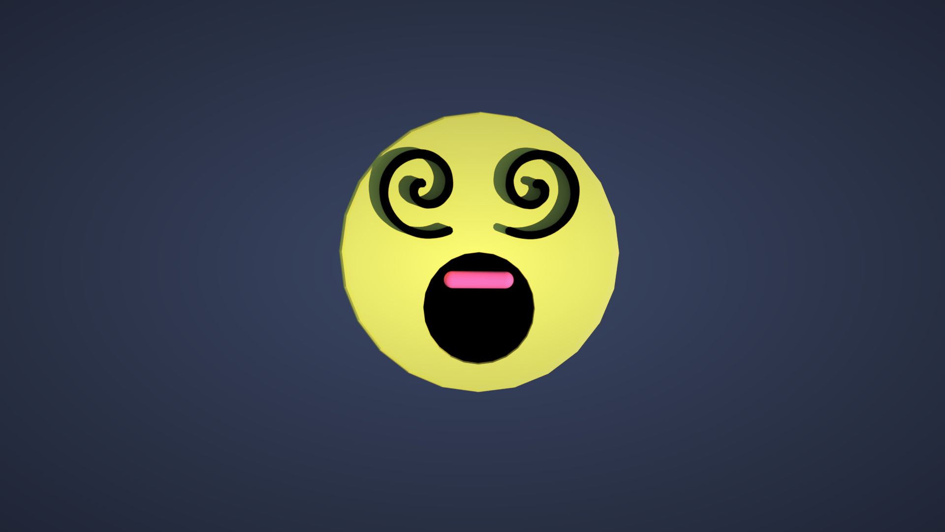 Emoji with spiral eyes