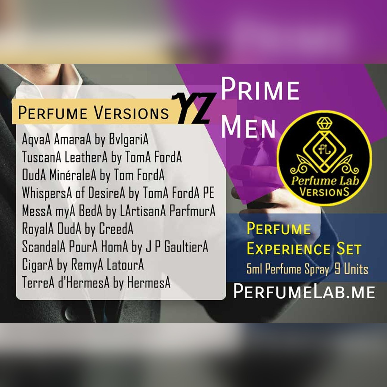 Prime Men YZ Versions 5ml EDP Spray Set