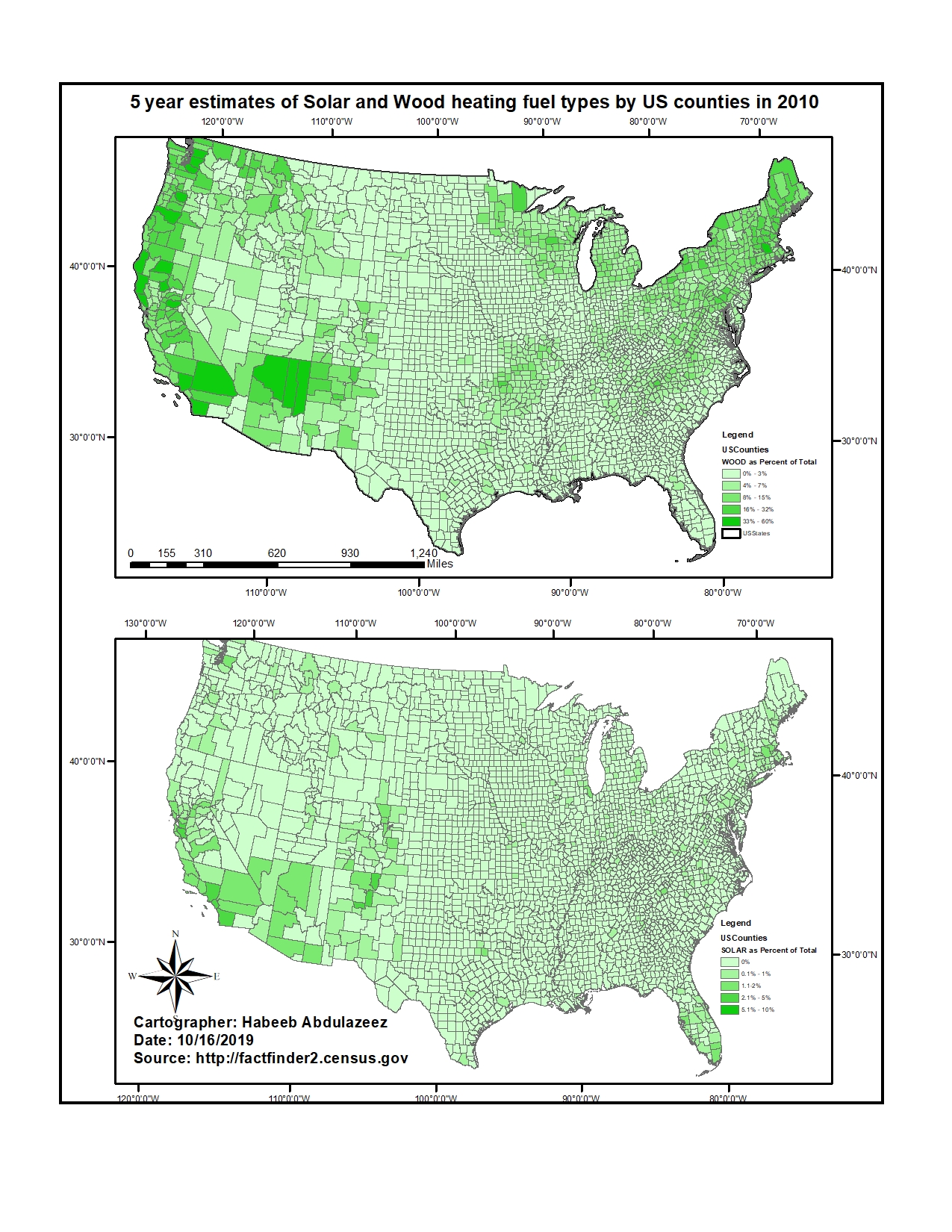 Compare heating fuel types by US counties Spatialnode
