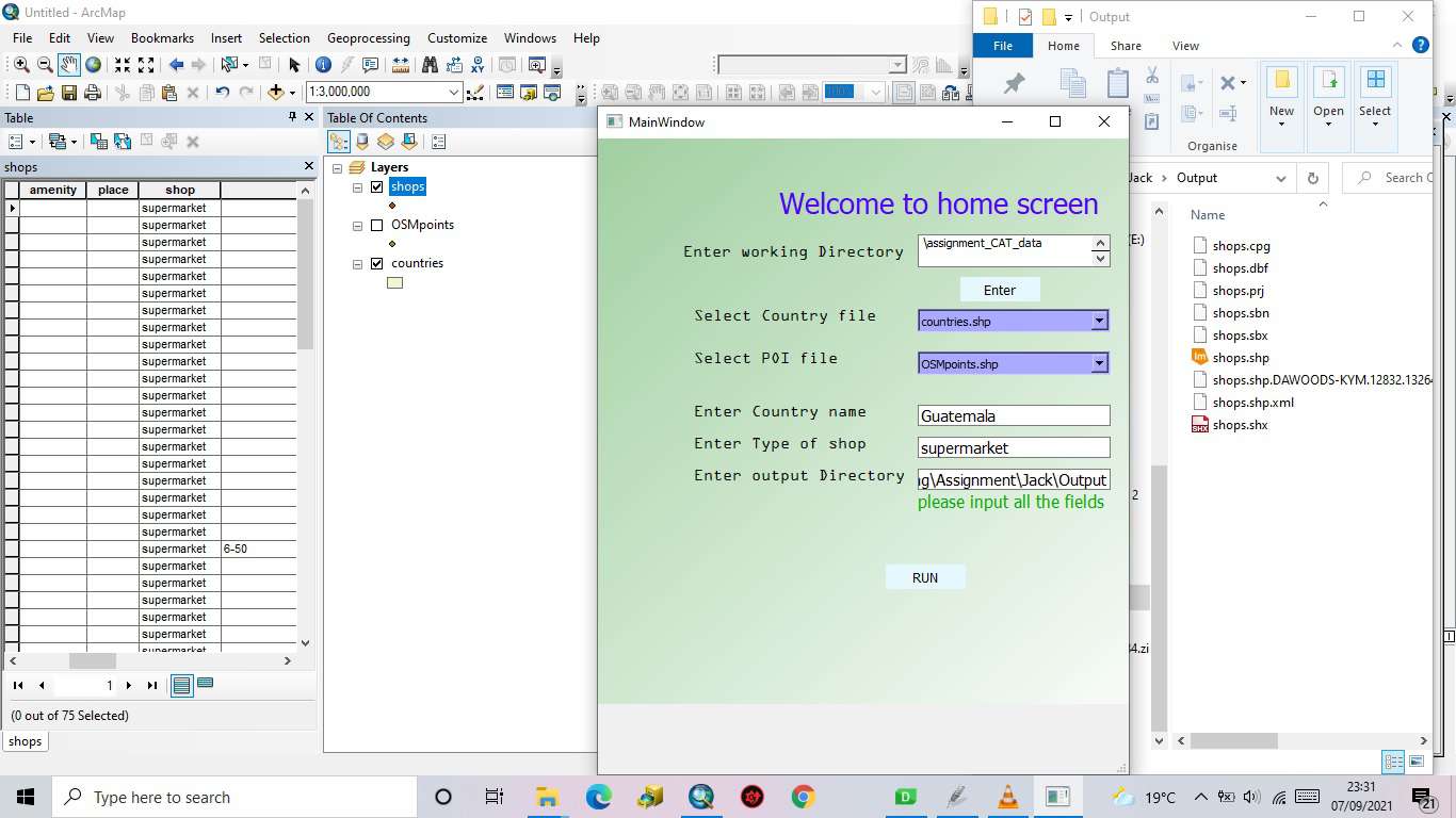 Python script using GUI Spatialnode
