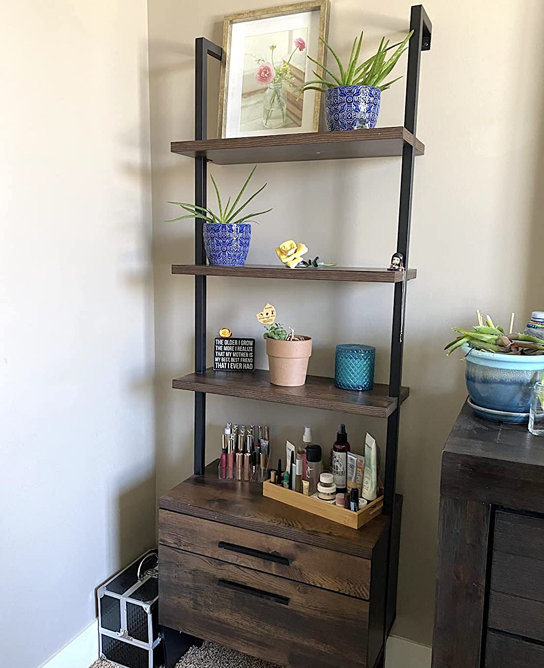 Nathan James Wall Mount Ladder Shelf Drawer REAL DECORS