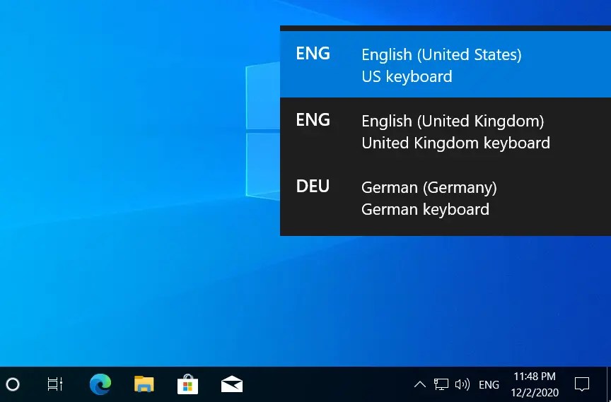 Shortcut to Change Keyboard Language in Windows 10