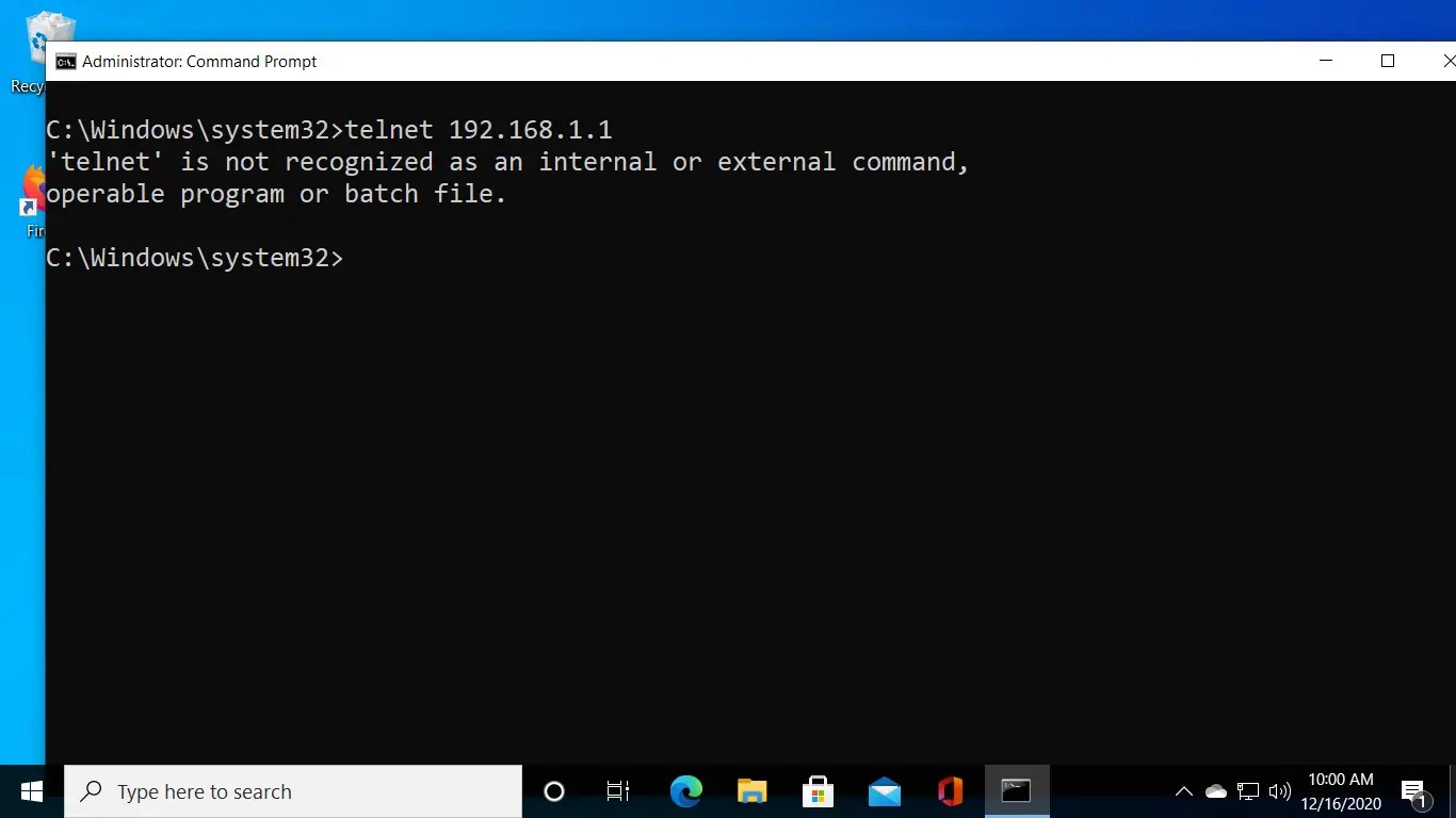 Is Not Recognized as an Internal or External Command Windows 10